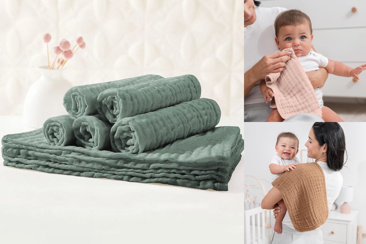 Baby Bath Time Made Easy with Comfy Cubs Muslin Washcloths