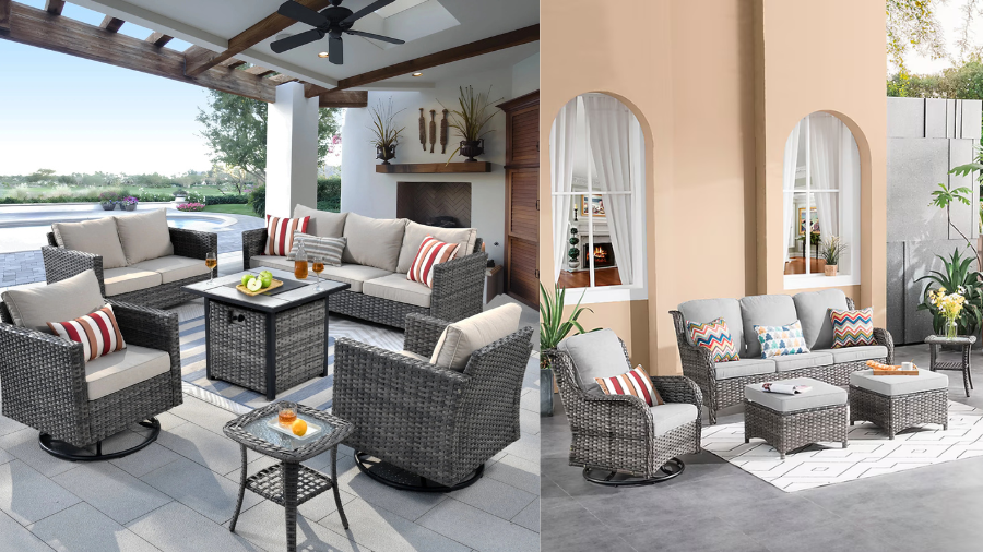 ovios Patio Furniture Set: Luxury 5-Piece Wicker Rattan Outdoor Sofa Collection (2025 Review)