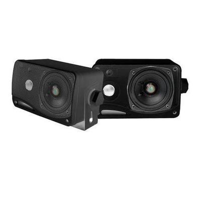Pyle PLMR24 3.5" 200 Watts 3-Way Weather Proof Mini Box Speaker System, Black
