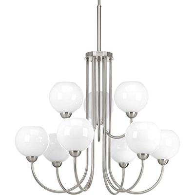 Progress Lighting P400061-009 Carisa Nine-Light Chandelier Brushed Nickel