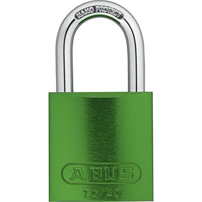 ABUS 72/40 KA Safety Lockout Aluminum Keyed Alike Padlock with 1-Inch shackle, Green