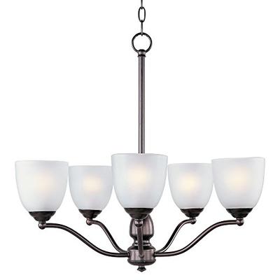 Maxim 10065FTOI Stefan 5-Light Chandelier, Oil Rubbed Bronze Finish, Frosted Glass, MB Incandescent