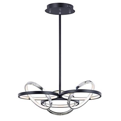 ET2 Lighting E24787-BKPC Gyro II Pendant-PCB LED, Black and Polished Chrome