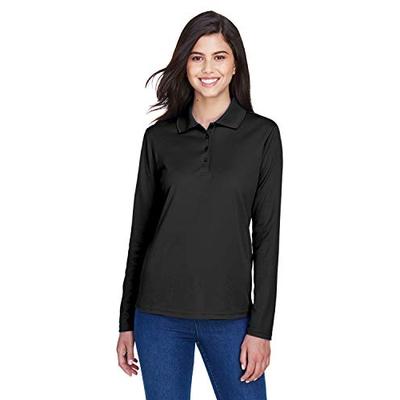 Ash City - Core 365 Performance Long Sleeve Pique Polos 78192 -BLACK 703 S