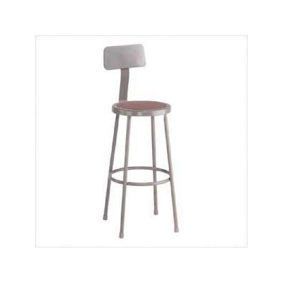 National Public Seating NPS6230B Heavy-Duty Steel Stool, 6200 Series, With Back Rest, 30" Seat Heigh