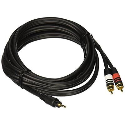 Monoprice 105599 10 Feet Premium Stereo Male to 2RCA Male 22AWG Cable, Black