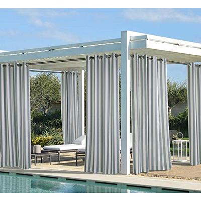 Outdoor Decor Coastal Stripe 108 Cabana Panel Grey